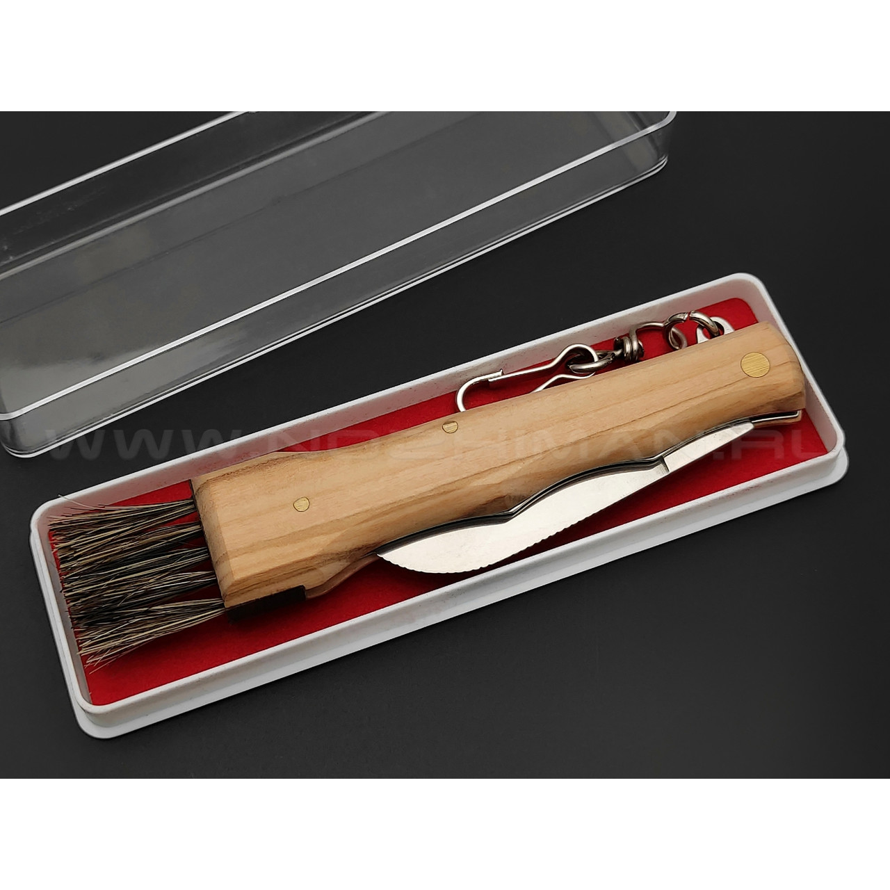 Нож грибника Fox Mushrooms Knife 405 OL сталь 420С, рукоять Дерево олива