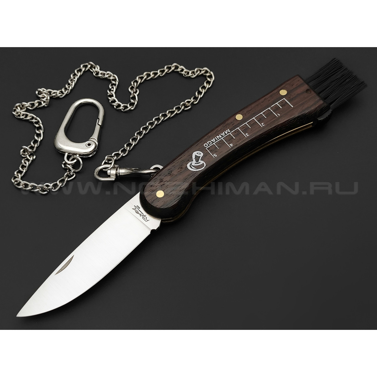 Нож грибника Fox Mushrooms Knife 404 сталь 440, рукоять Дерево палисандр