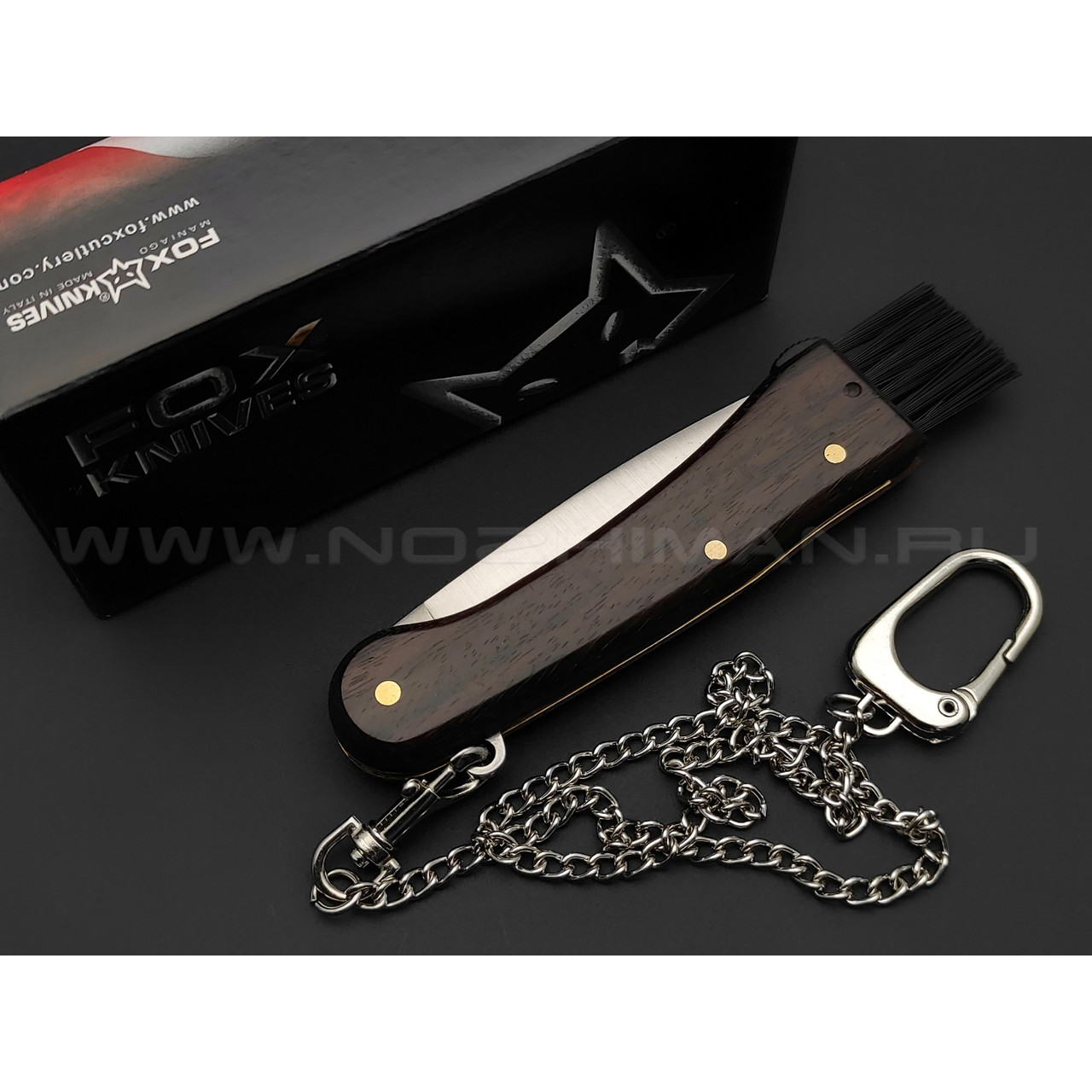 Нож грибника Fox Mushrooms Knife 404 сталь 440, рукоять Дерево палисандр