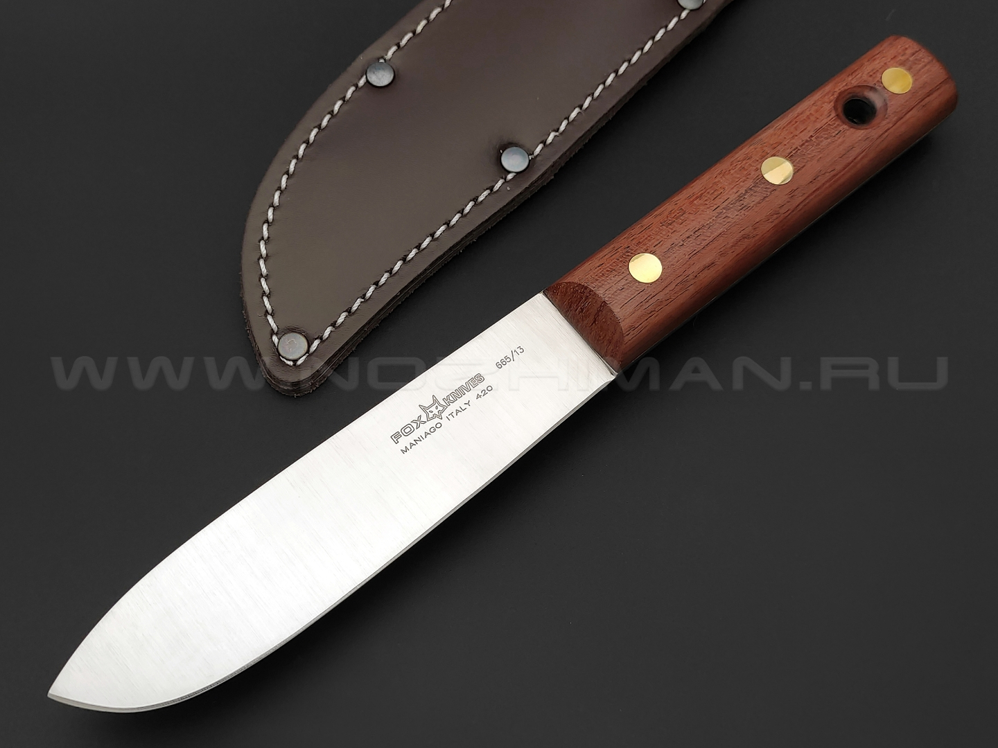 Нож Fox Old 665/13 сталь 420С, рукоять Дерево палисандр