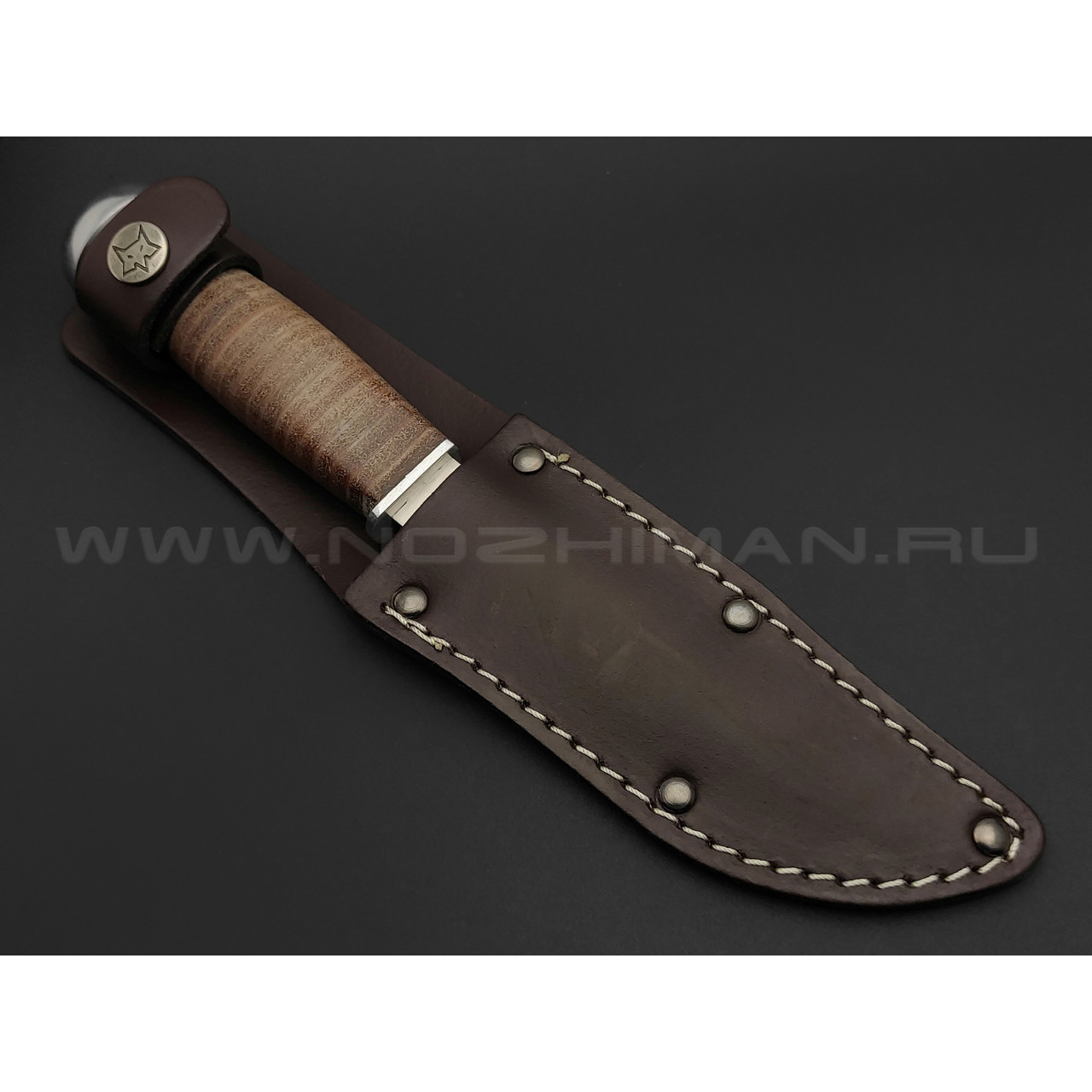 Нож Fox European Hunter 610/11R сталь 420С, рукоять Наборная кожа