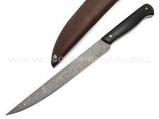 Товарищество Завьялова нож Филейный-Б Булат, рукоять G10 black