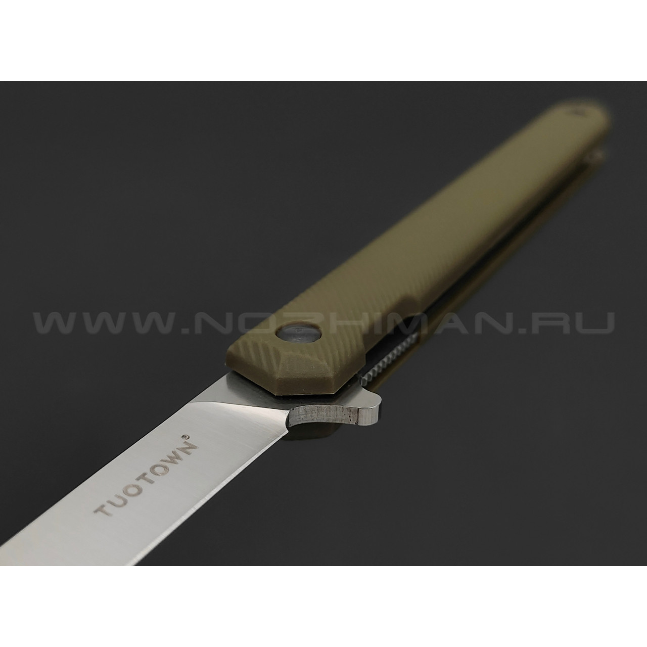 TuoTown нож BDJ-G сталь D2, рукоять Grivory OD green