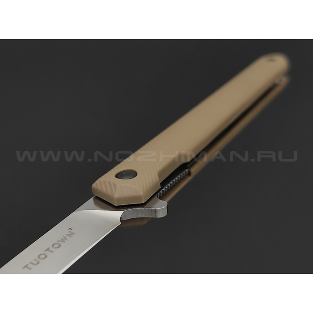 TuoTown нож BDJ-S сталь D2 satin, рукоять Grivory Tan