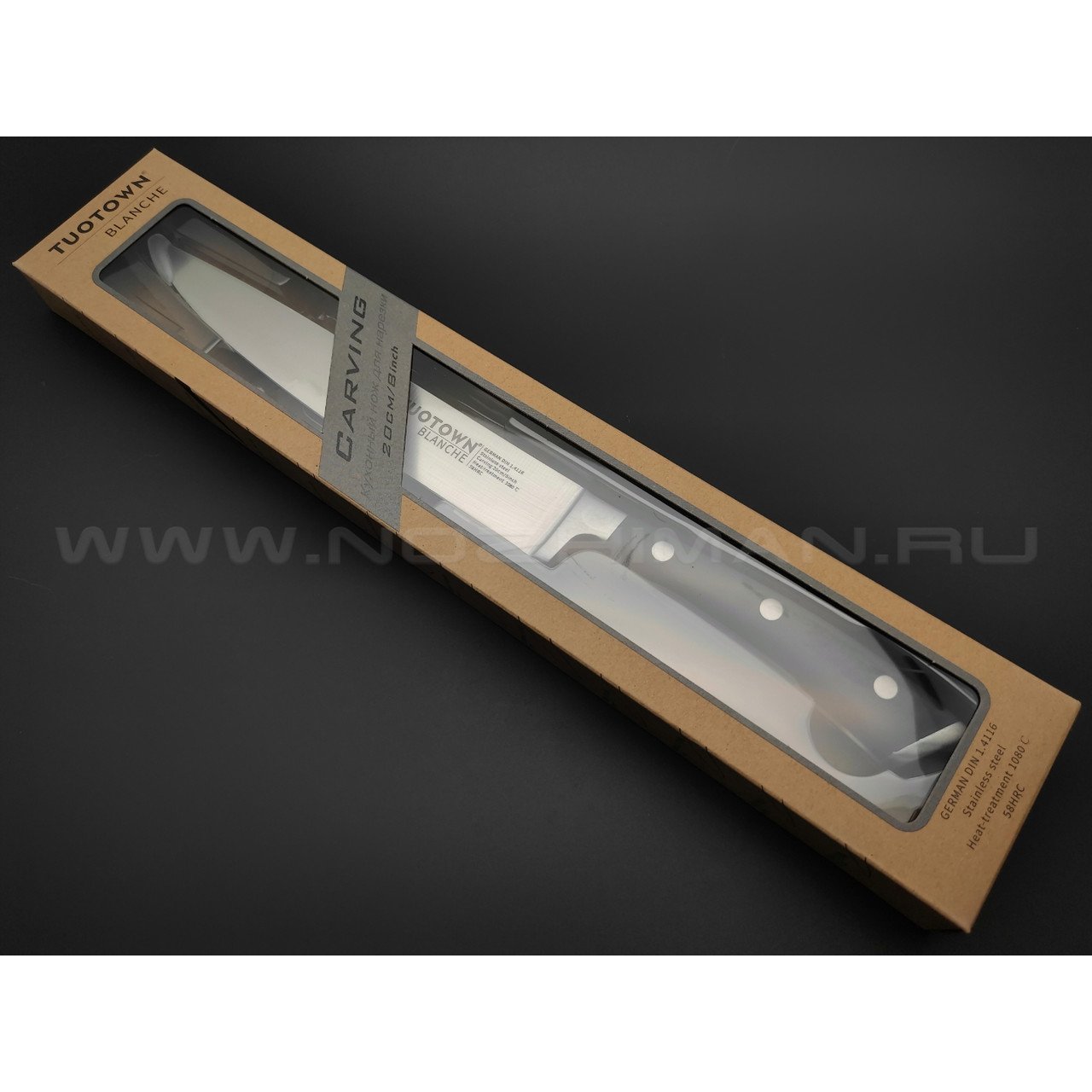 TuoTown Blanche Carving 308003 сталь German 1.4116, рукоять Stainless steel