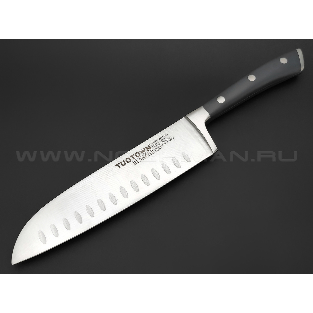 TuoTown Blanche Santoku 307008 сталь German 1.4116, рукоять Stainless steel, ABS