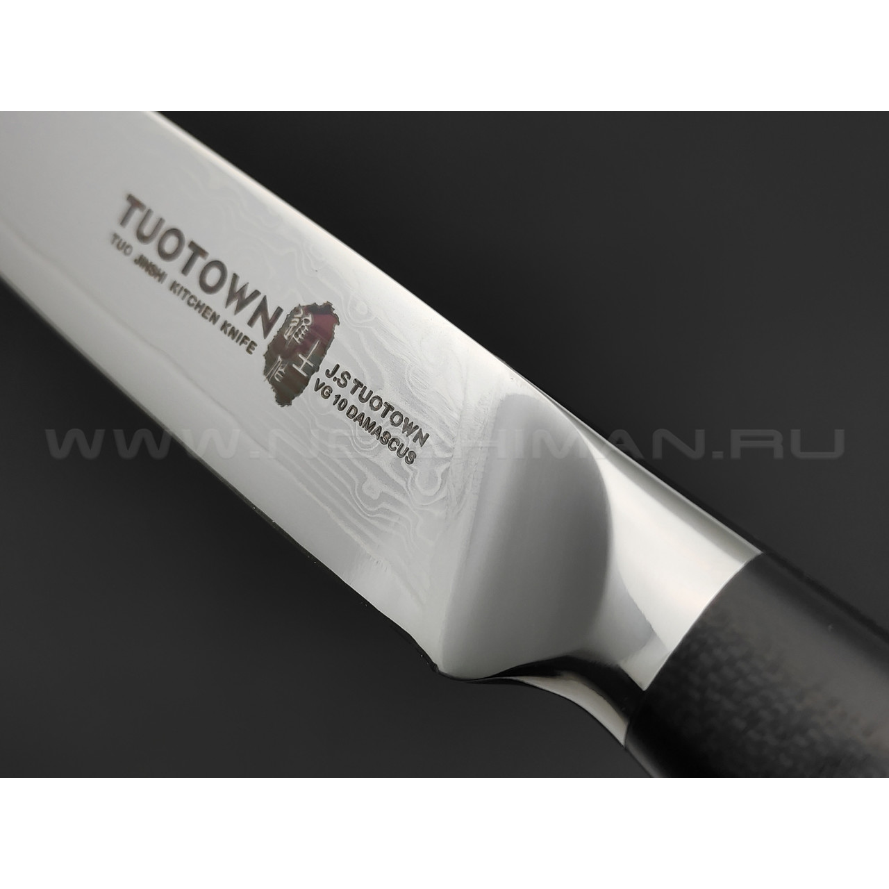 TuoTown универсальный нож TX-D3 дамасская сталь VG10, рукоять G10 black