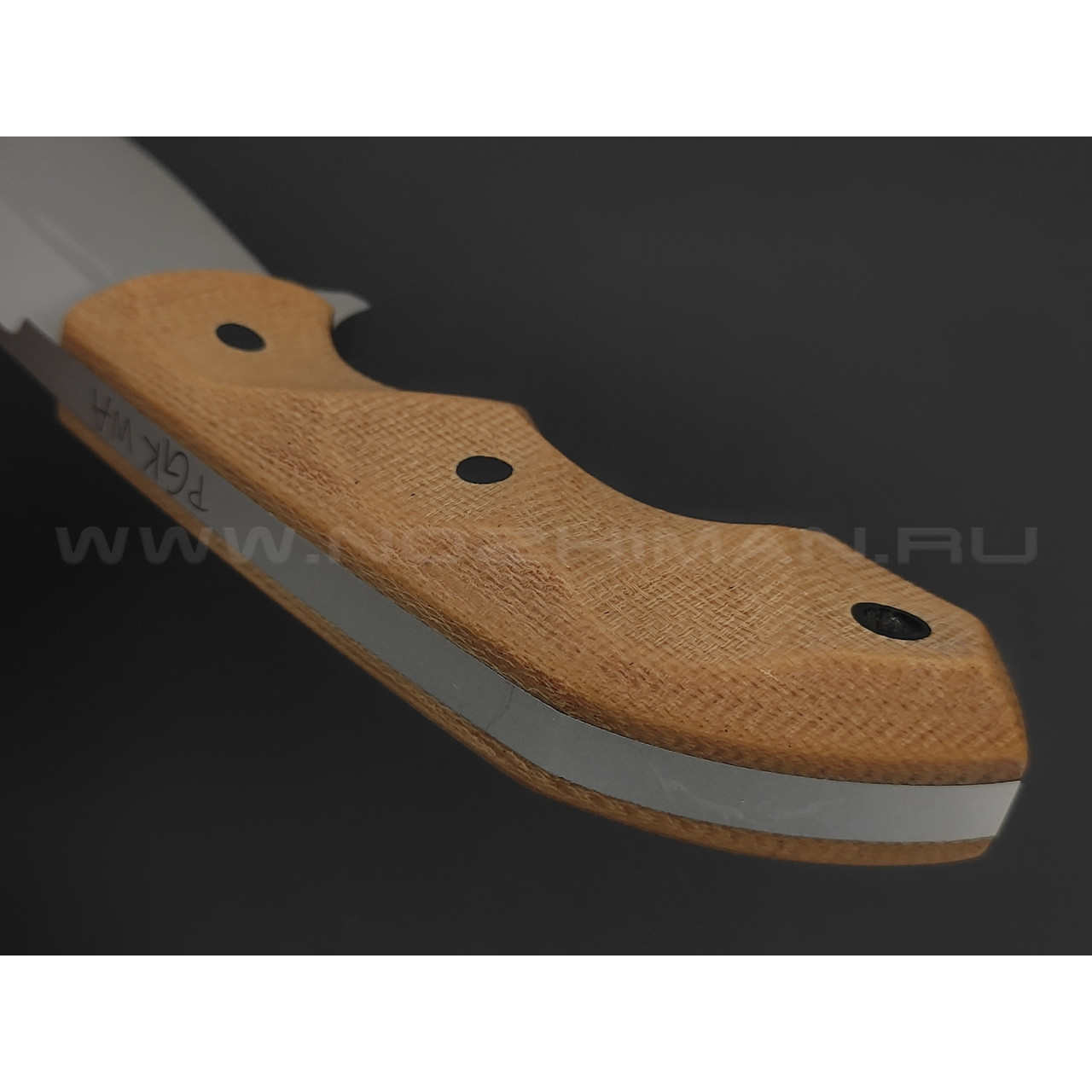 Волчий Век нож Шкуродёр сталь PGK WA стоунвош, рукоять микарта