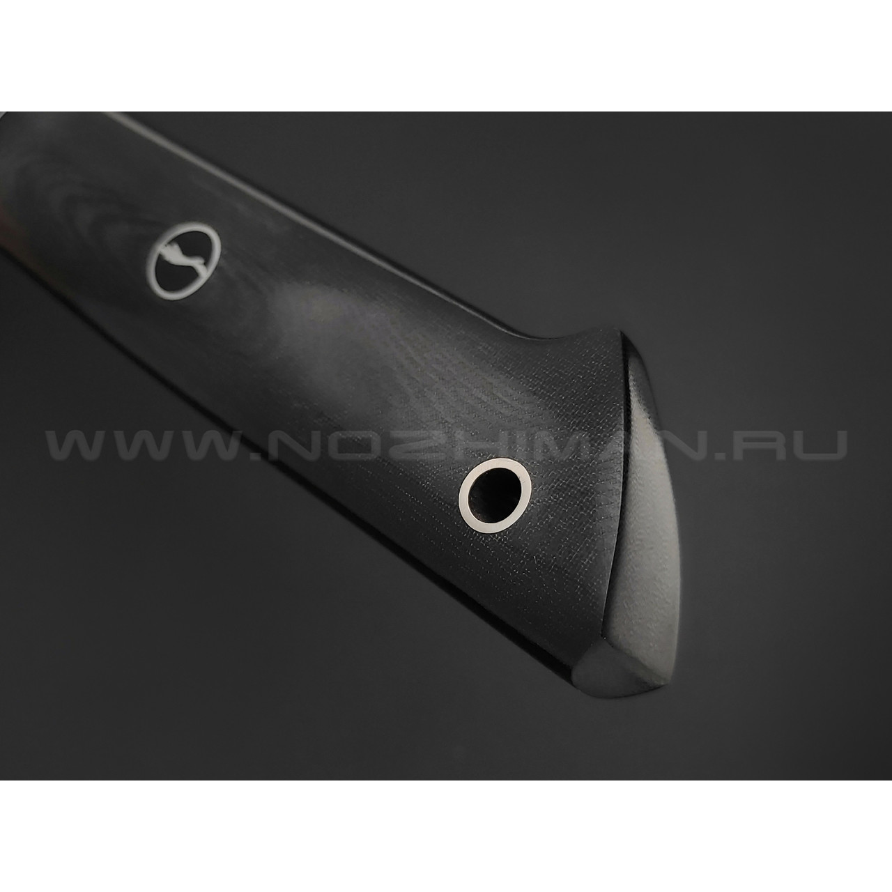 Волчий Век нож Слон Custom сталь PGK WA травление, рукоять микарта black