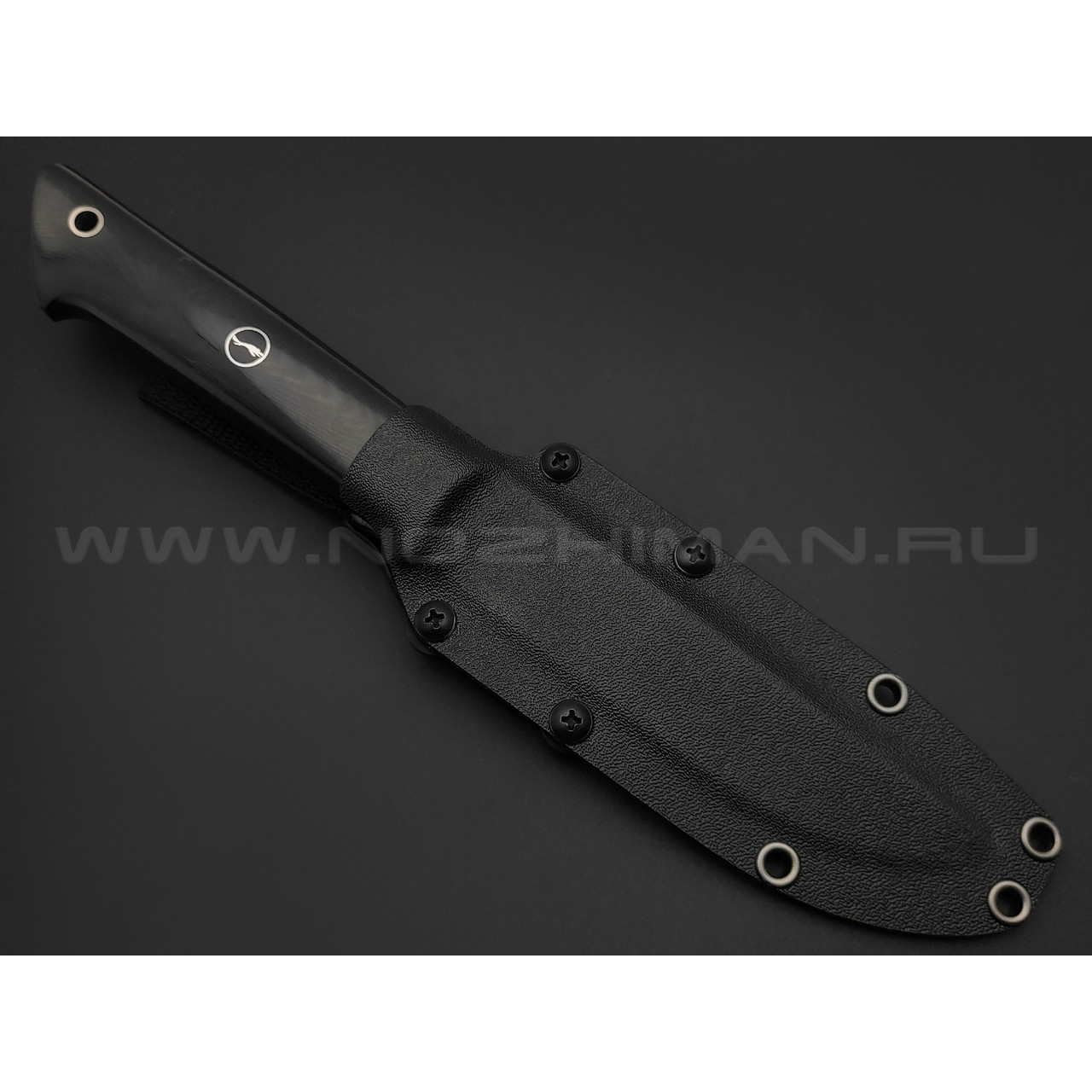 Волчий Век нож Слон Custom сталь PGK WA травление, рукоять микарта black