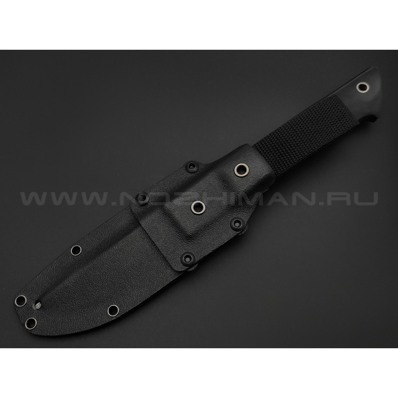 Волчий Век нож Слон Custom сталь PGK WA травление, рукоять микарта black