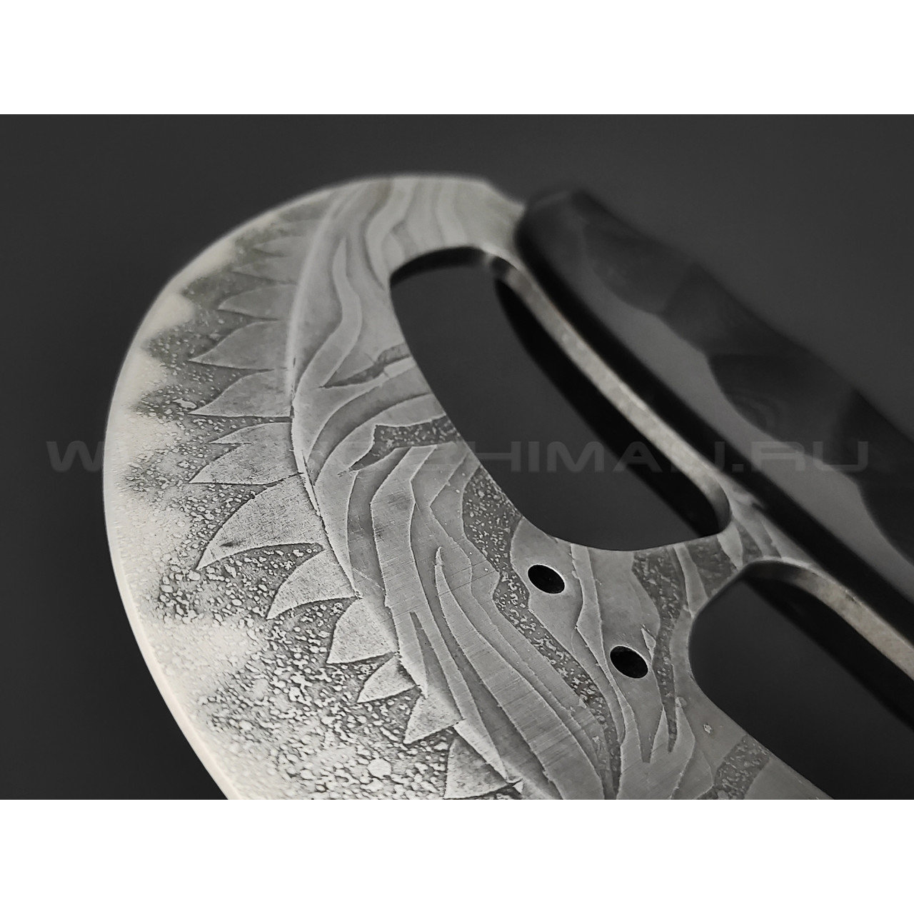 Волчий Век нож Киса custom сталь NIOLOX WA художественное травление, рукоять G10 black
