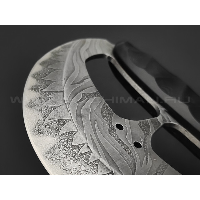 Волчий Век нож Киса custom сталь NIOLOX WA художественное травление, рукоять G10 black