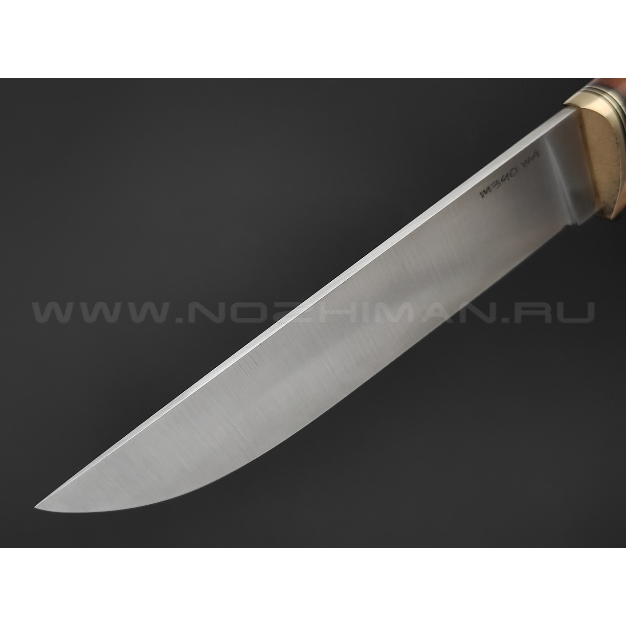 Волчий Век нож Слон Custom сталь M390 WA сатин, рукоять айронвуд, латунь, мозаичные пины