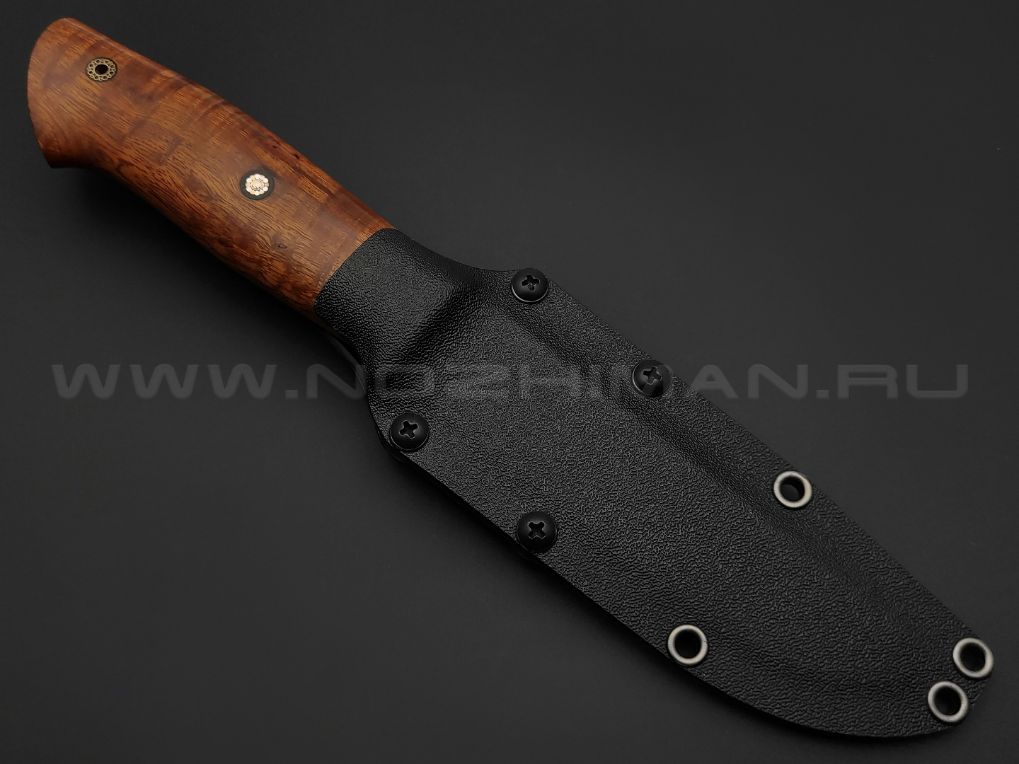 Волчий Век нож Слон Custom сталь M390 WA сатин, рукоять айронвуд, латунь, мозаичные пины