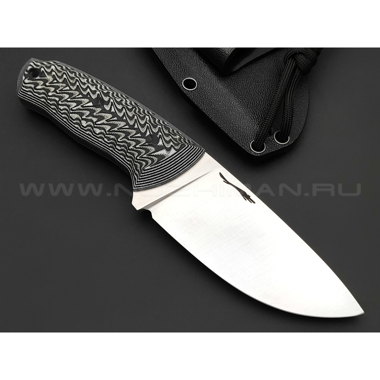 Волчий Век нож МасичЬка 2.0 concept сталь Niolox WA сатин, рукоять G10 black & white