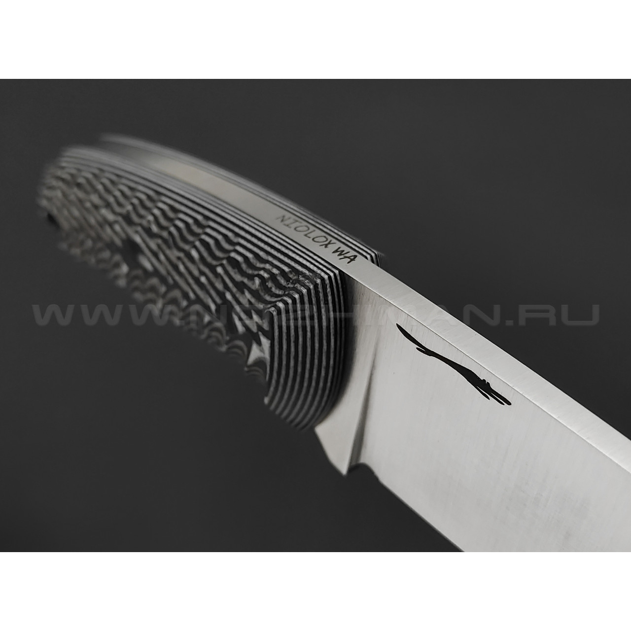 Волчий Век нож МасичЬка 2.0 concept сталь Niolox WA сатин, рукоять G10 black & white
