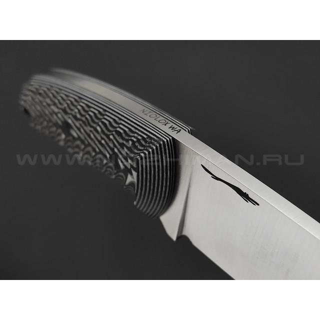 Волчий Век нож МасичЬка 2.0 concept сталь Niolox WA сатин, рукоять G10 black & white