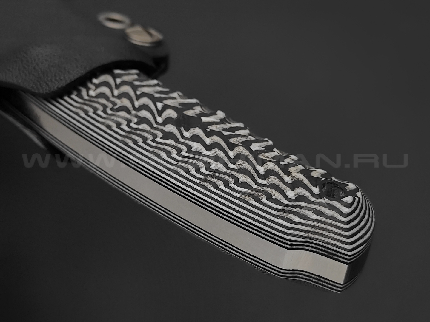 Волчий Век нож МасичЬка 2.0 concept сталь Niolox WA сатин, рукоять G10 black & white