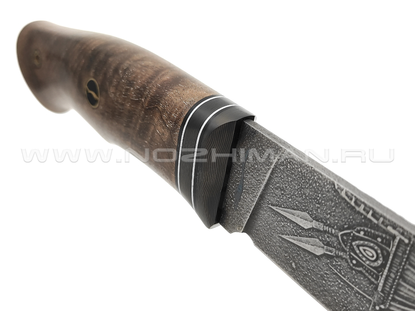 Волчий Век нож Слон «оружие предков» сталь M398 WA травление, рукоять дерево орех, G10