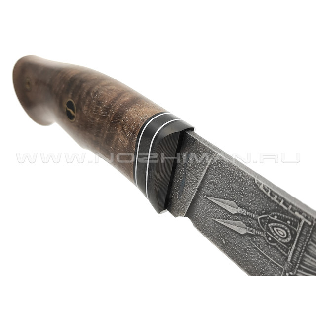 Волчий Век нож Слон «оружие предков» сталь M398 WA травление, рукоять дерево орех, G10