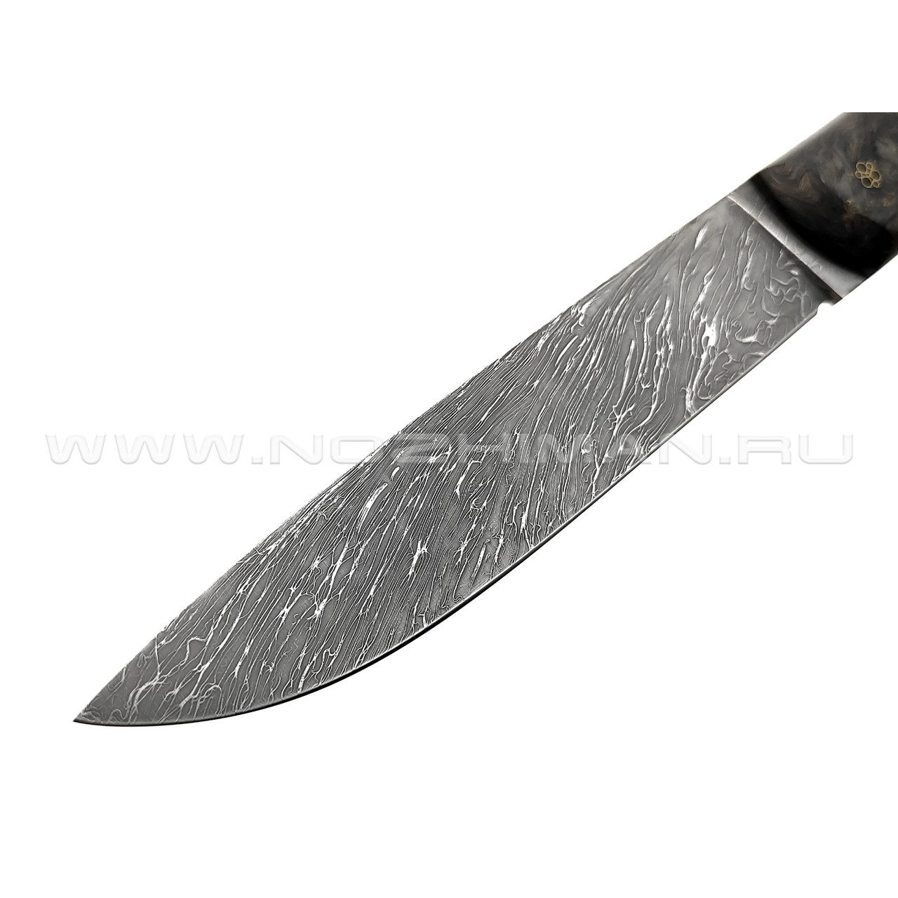 Волчий Век нож Слон Custom сталь CPM S125V WA дамаскаж, рукоять Carbon dark matter gold