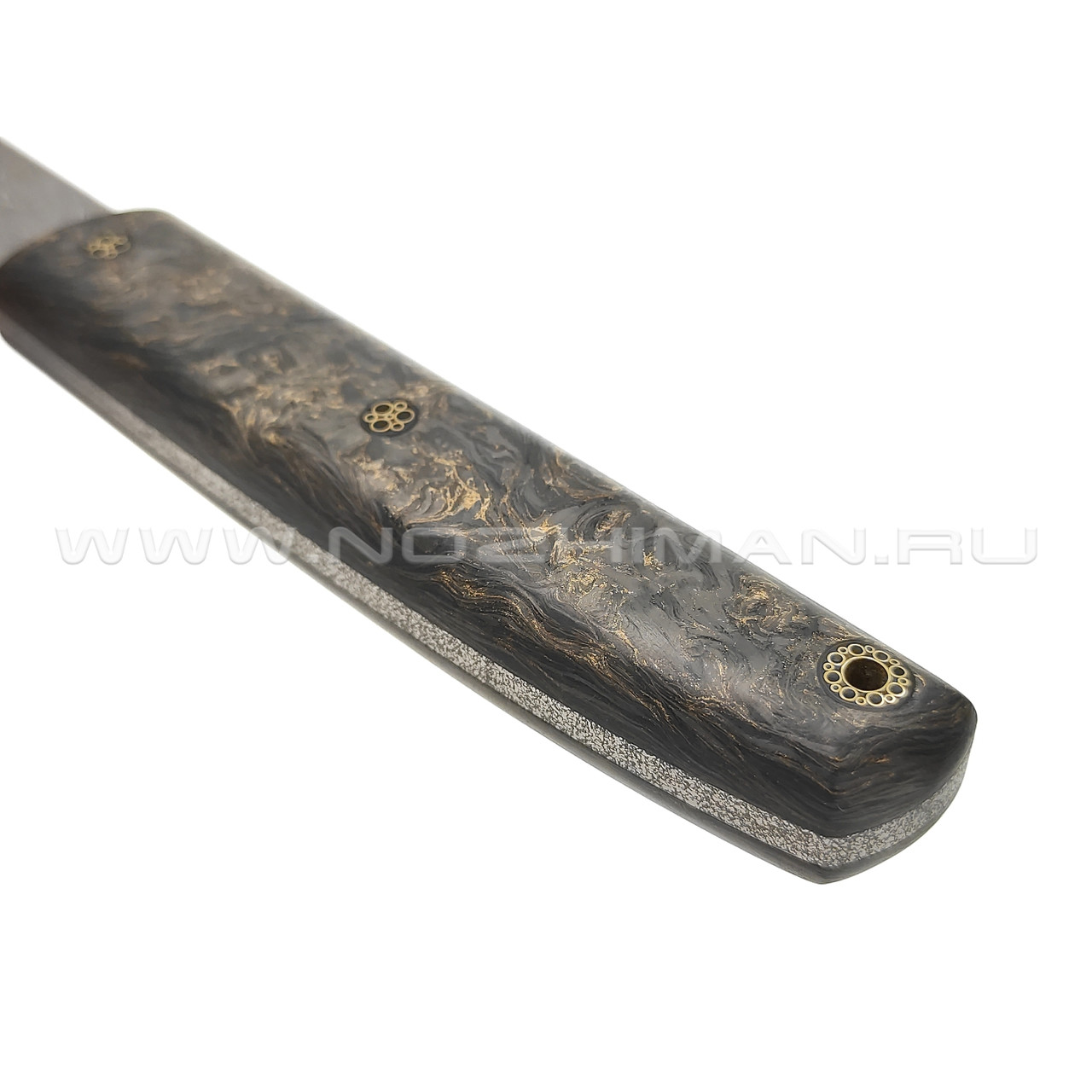 Волчий Век нож Слон Custom сталь CPM S125V WA дамаскаж, рукоять Carbon dark matter gold