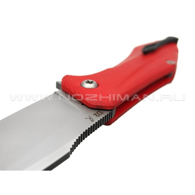 Saro нож Грач сталь D2, рукоять G10, red