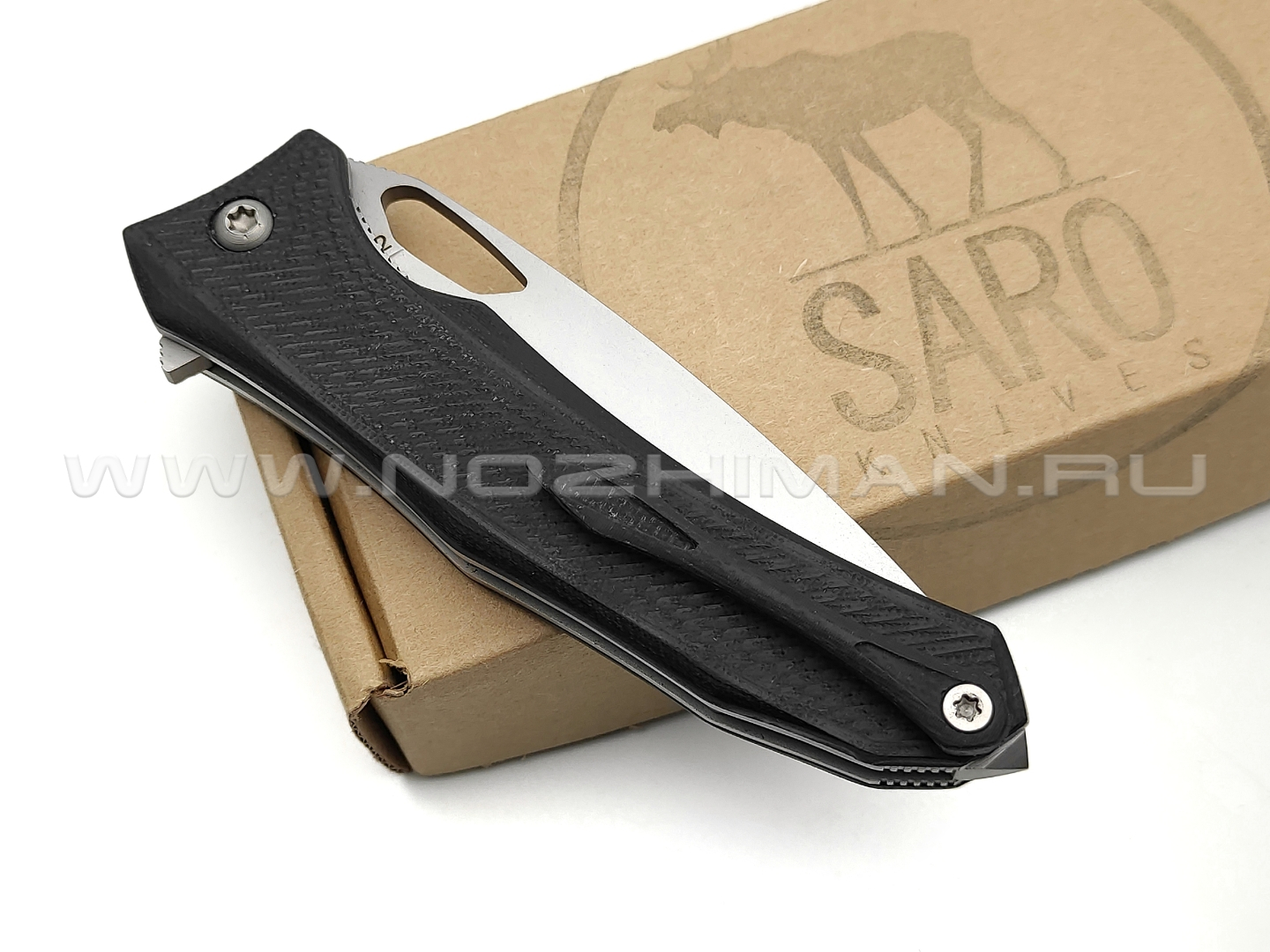 Нож SARO Бизон сталь D2, рукоять G10, black
