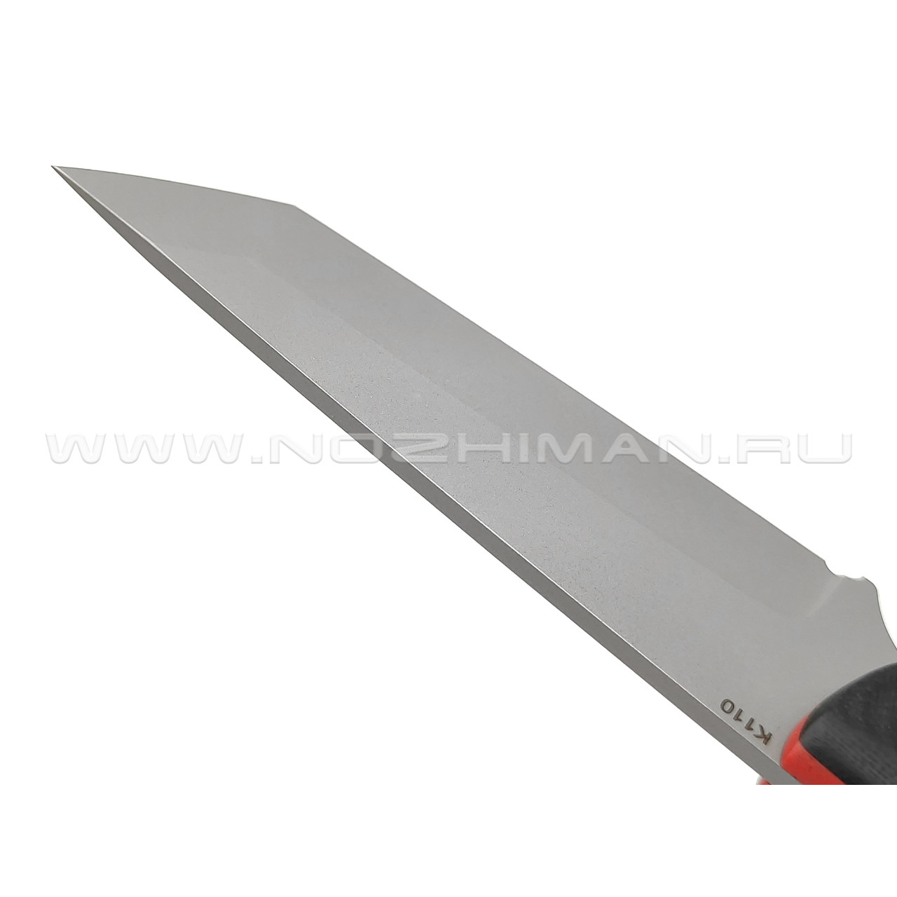 Saro нож Лис Танто сталь K110, рукоять G10 black & red