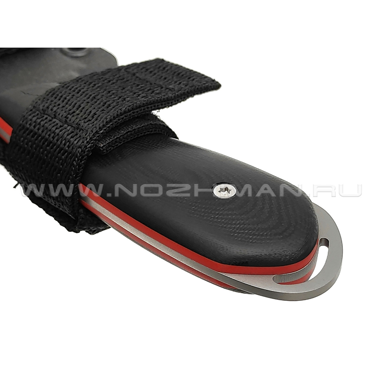Saro нож Лис Танто сталь K110, рукоять G10 black & red
