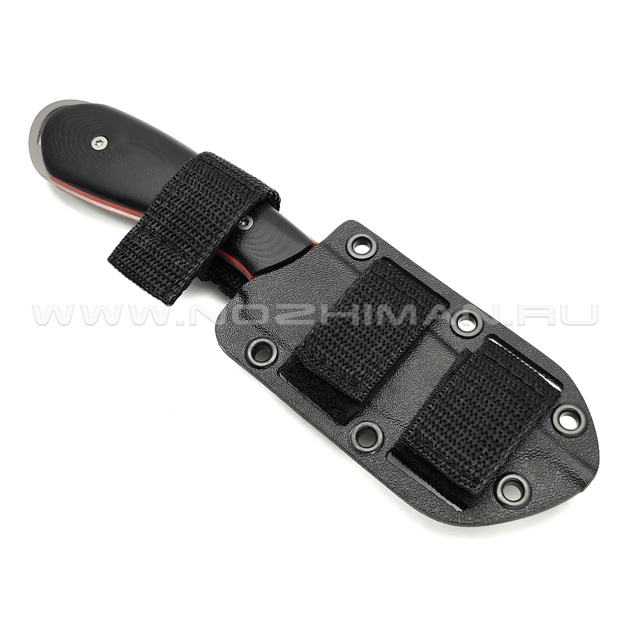 Saro нож Лис Танто сталь K110, рукоять G10 black & red