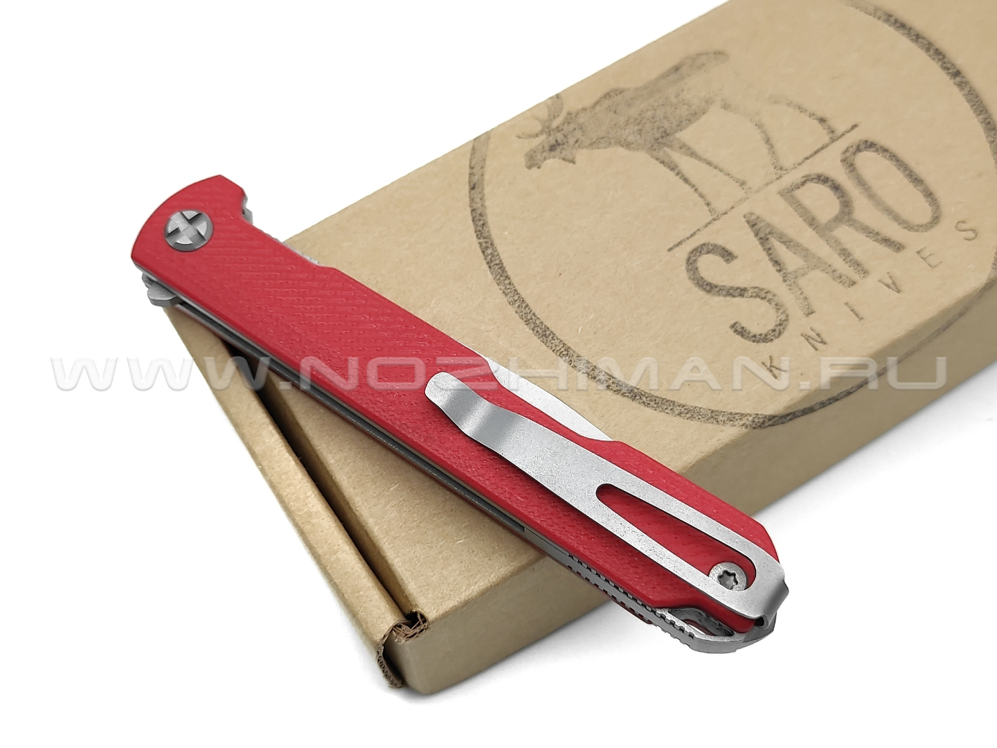 Saro нож Авиационный Single, сталь Niolox, рукоять G10 red