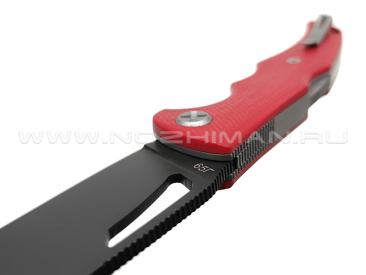 Saro нож Кайман XL сталь 65Г, рукоять G10 red