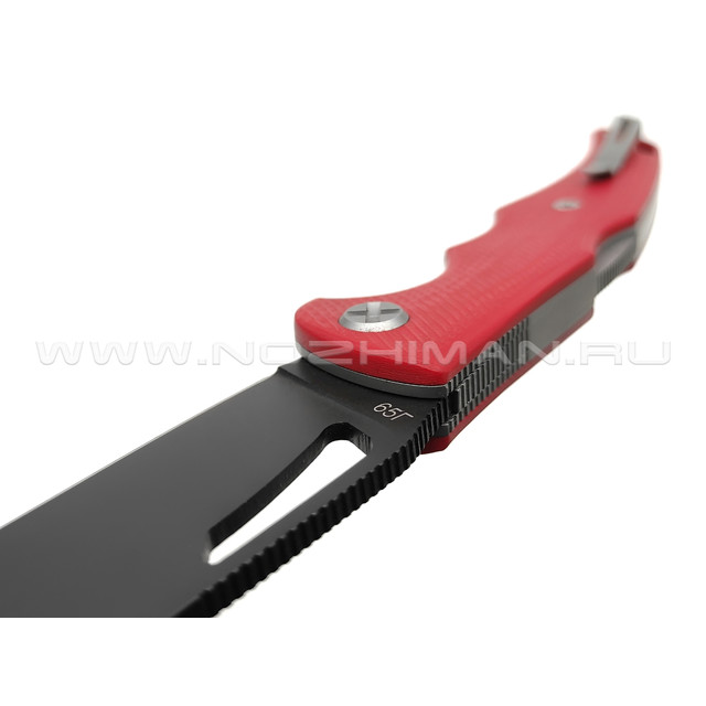 Saro нож Кайман XL сталь 65Г, рукоять G10 red