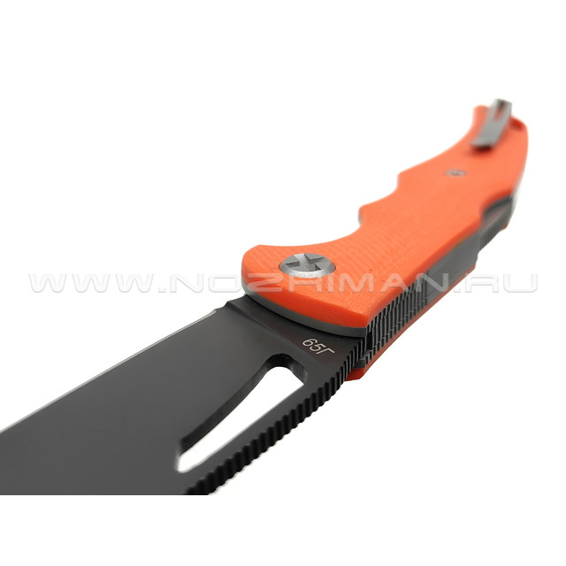 Saro нож Кайман XL сталь 65Г, рукоять G10 orange