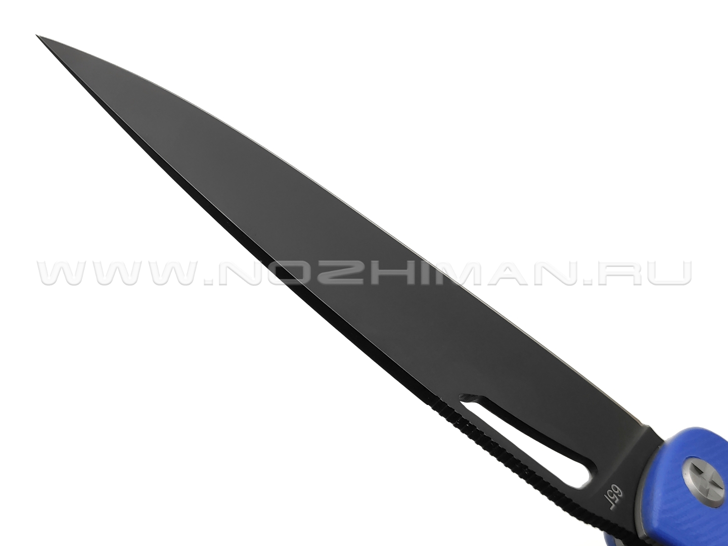 Saro нож Кайман XL сталь 65Г, рукоять G10 blue