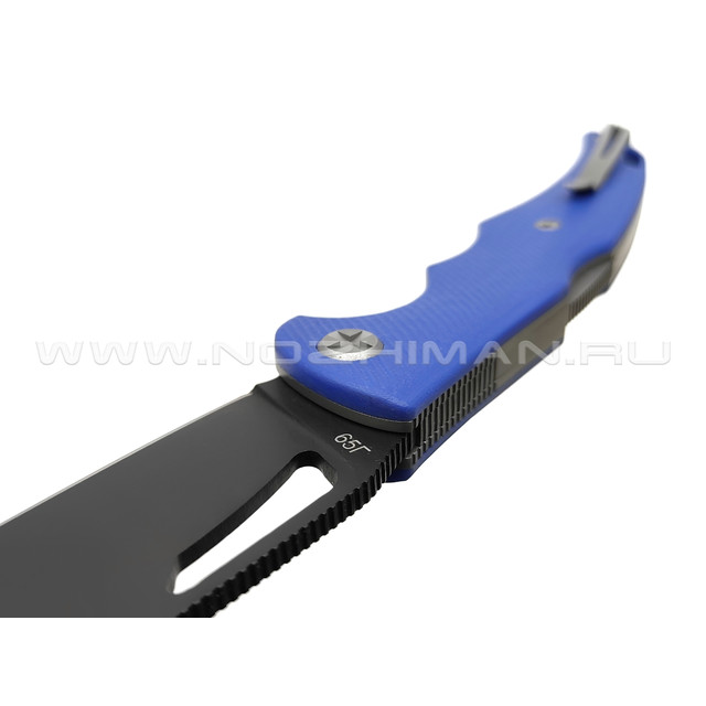 Saro нож Кайман XL сталь 65Г, рукоять G10 blue