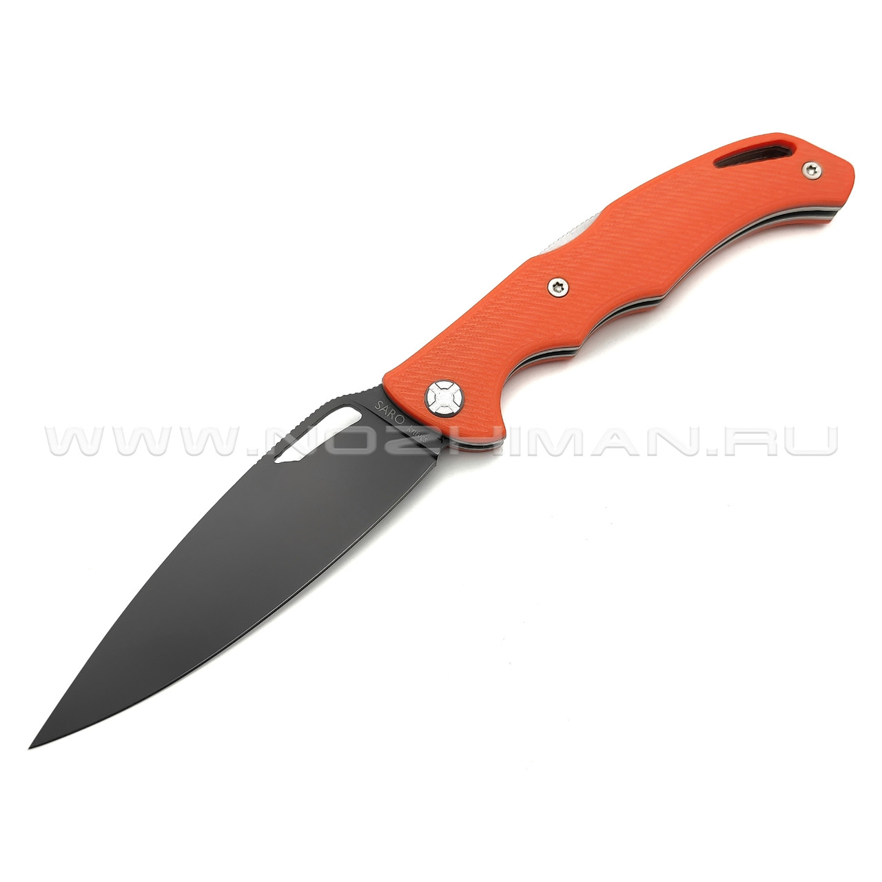 Saro нож Кайман EVO сталь 65Г, рукоять G10 orange