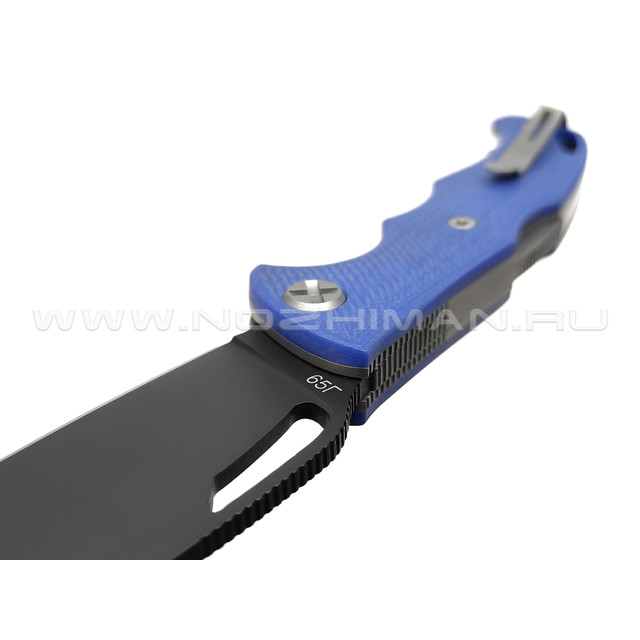 Saro нож Кайман EVO сталь 65Г, рукоять G10 blue