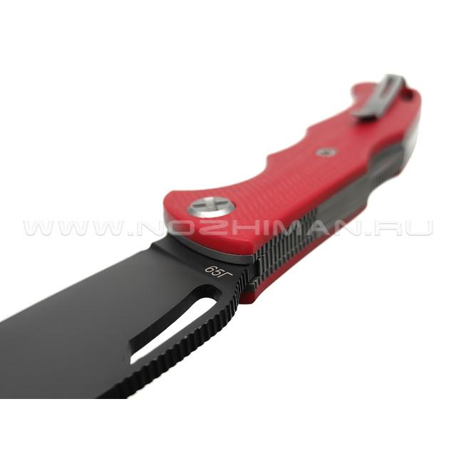 Saro нож Кайман EVO сталь 65Г, рукоять G10 red