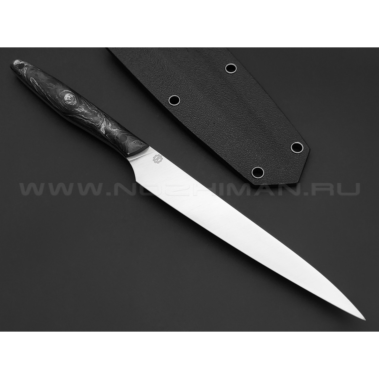 Нейрис нож Теи сталь M390, рукоять Карбон "Тёмная Материя" серебристый