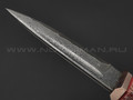 Кузница Васильева нож "НЛВ120" ламинат S390, рукоять палисандр, мокумэ-ганэ, позвонок кита