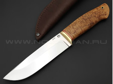 Товарищество Завьялова нож "Курган" сталь N690, рукоять Карельская береза