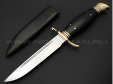 Товарищество Завьялова нож "НКВД" сталь K340, рукоять граб, латунь, деревянные ножны