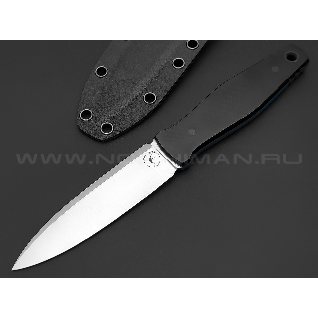 Апус нож Джиггер сталь K110, рукоять G10 чёрный