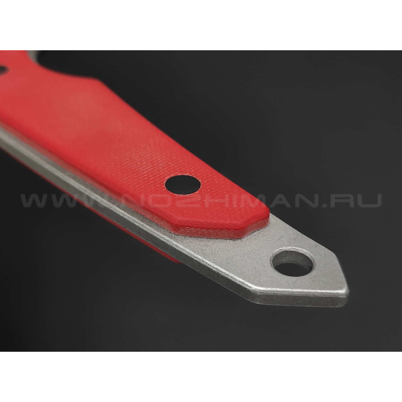 Апус нож Манитy сталь N690, рукоять G10 красный