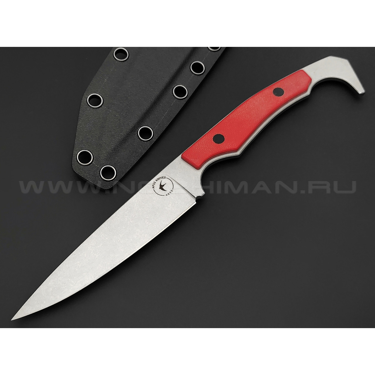 Апус нож Триггер сталь N690, рукоять G10 красный