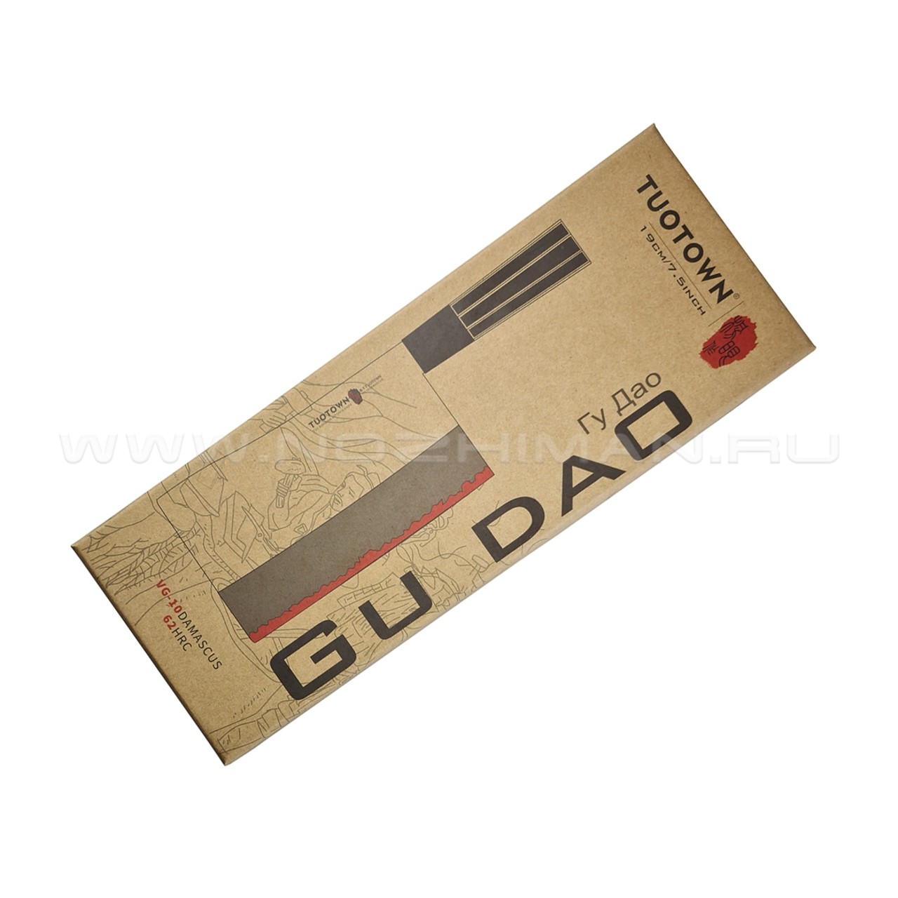 TuoTown кованый нож Gu Dao 707515 сталь VG-10 Damascus, рукоять ABS, силикон