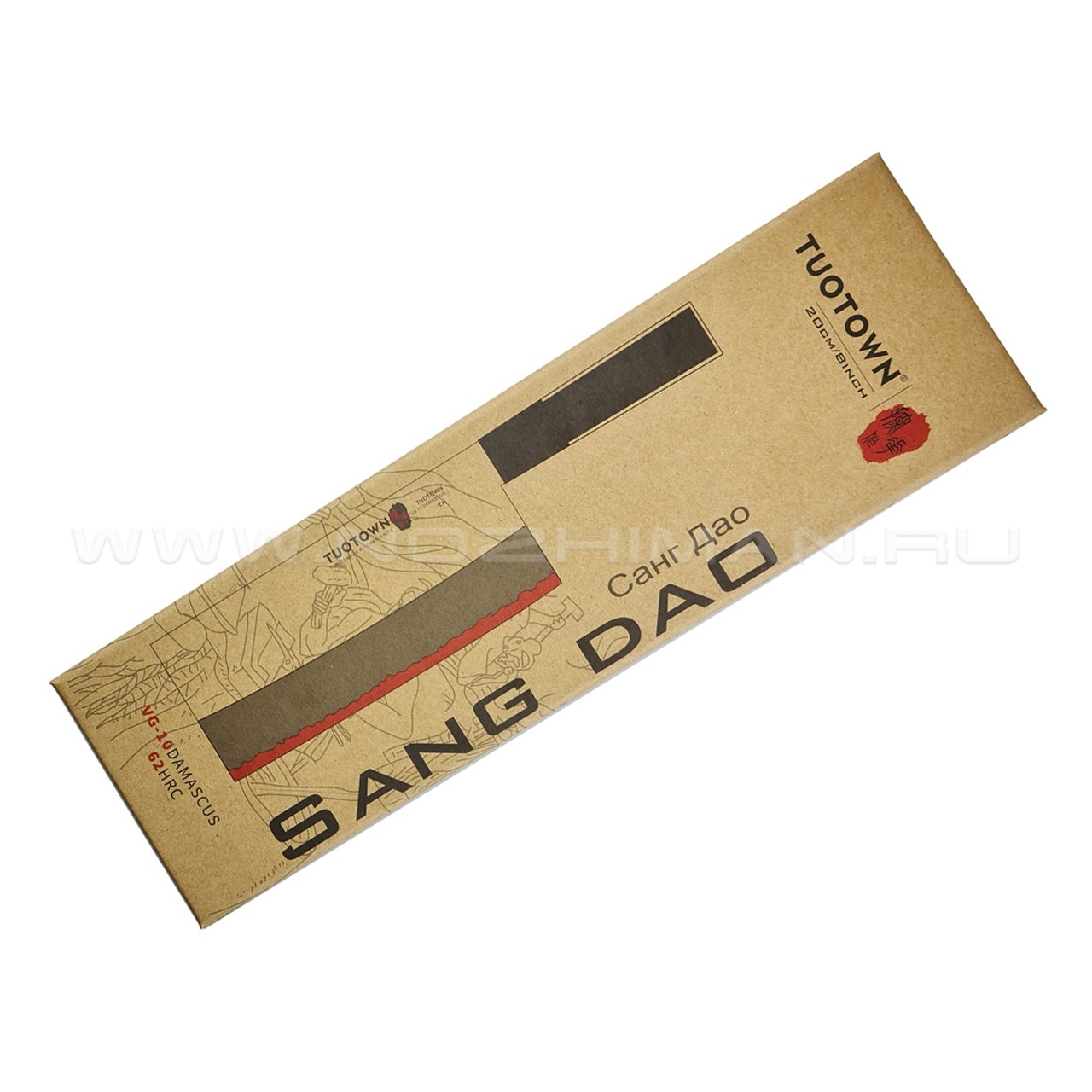 TuoTown кованый нож Sang Dao 808013 сталь VG-10 Damascus, рукоять ABS, силикон